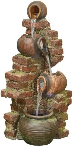 Flowing jugs water fountain - flowing,