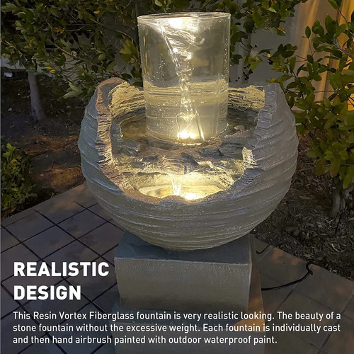 Rock water fountain with led - rock,