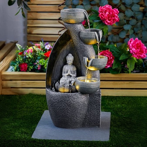 Led buddha water feature - led,