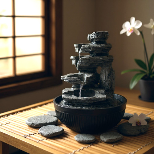 Rock water fountain - water, feature