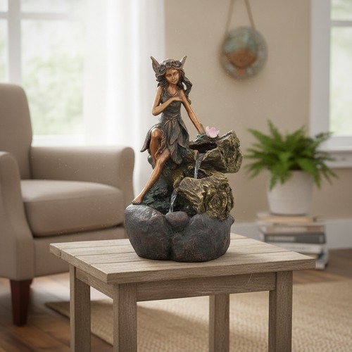 Fairy fountain garden - fairy,